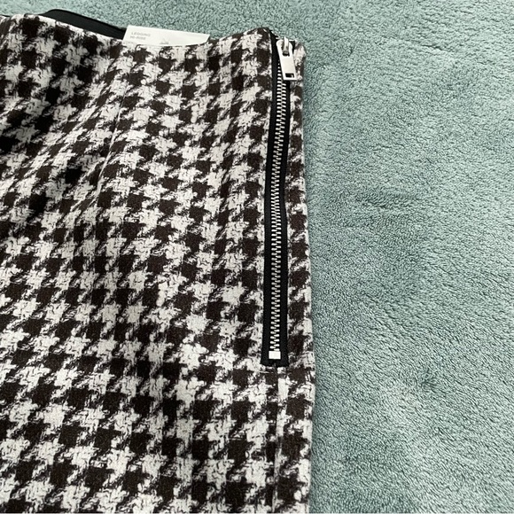 Zara Leggings High Rise Houndstooth Print Brown White Size Small New With Tags - Picture 7 of 9